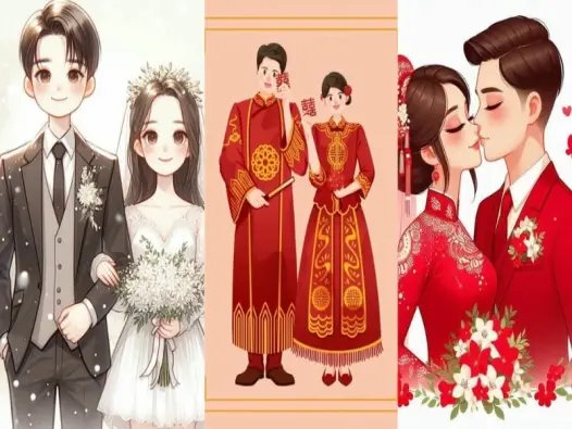 Bộ sưu tập ảnh cô dâu chú rể chibi dễ thương nhất