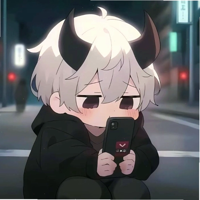 Ảnh ác quỷ anime chibi dễ thương với nét mặt tươi sáng