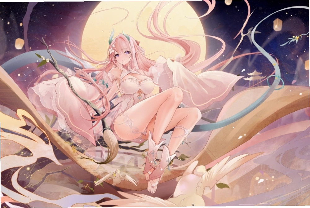 Ảnh anime cô gái bên mặt trăng