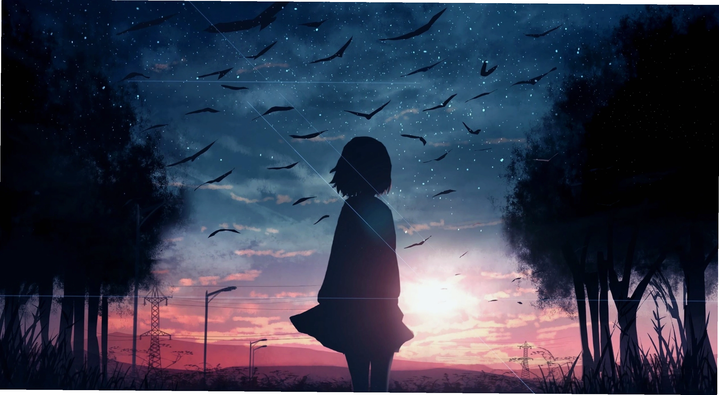 Ảnh anime cô gái buồn xinh đẹp quay lưng