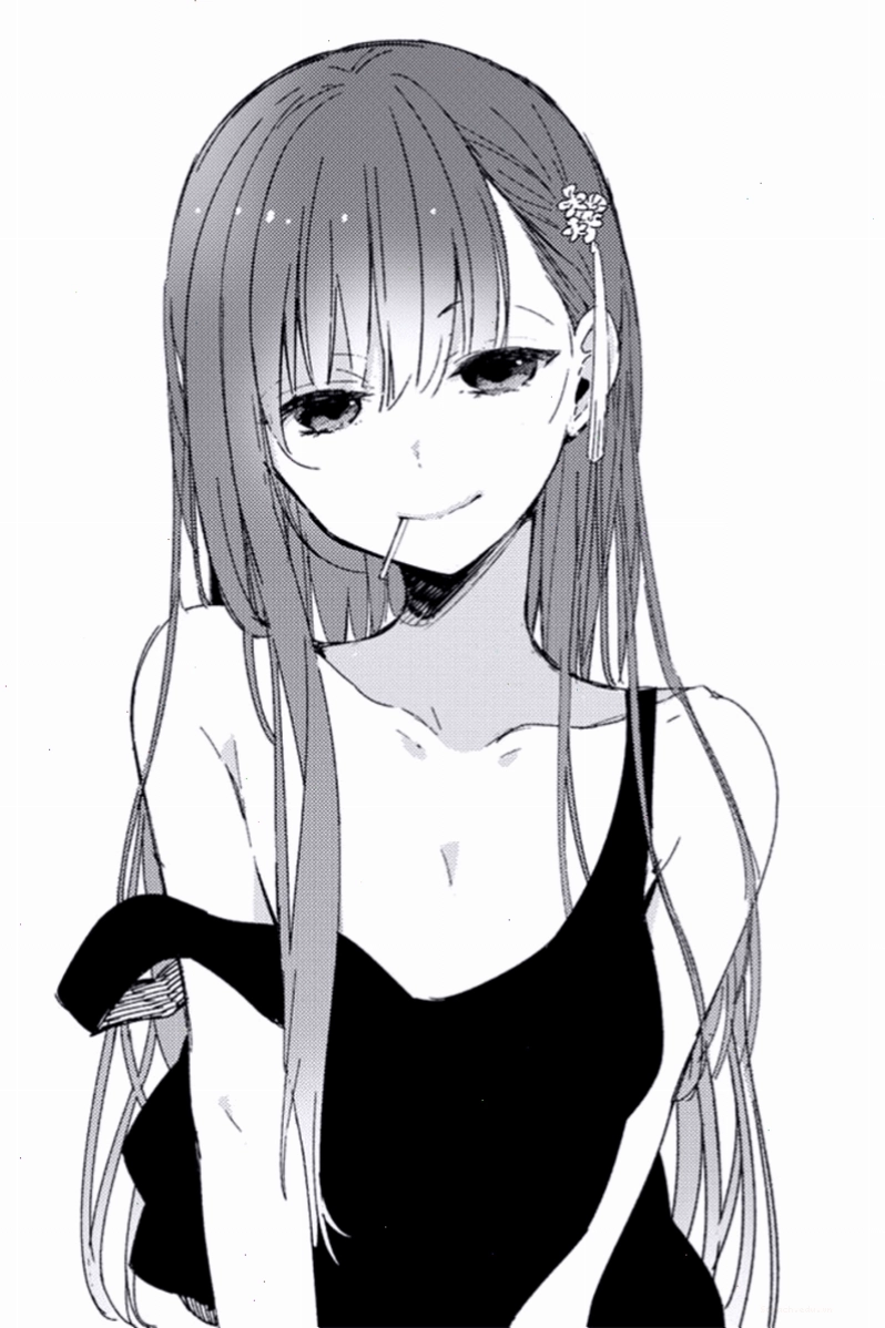 Ảnh anime nữ ngầu trắng đen với phong thái lạnh lùng