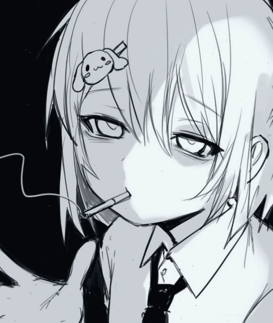 Ảnh anime nữ quyến rũ với phong cách đen trắng