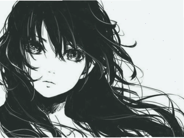 Ảnh anime nữ trắng đen buồn thể hiện những khoảnh khắc tênh