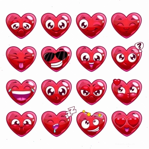 Ảnh cool avatar trái tim hoạt hình biểu cảm