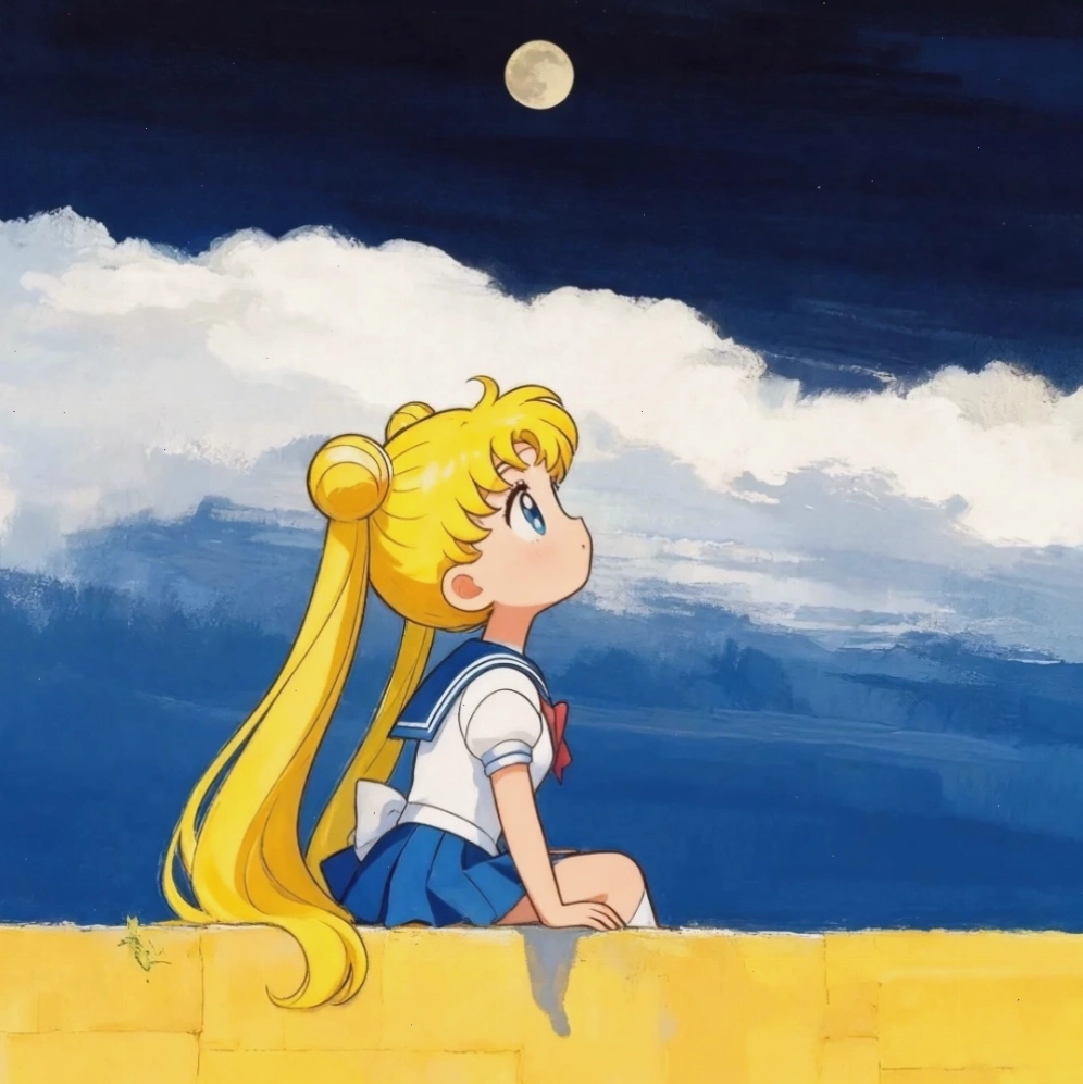 Anime mặt trăng và cảnh vật về đêm