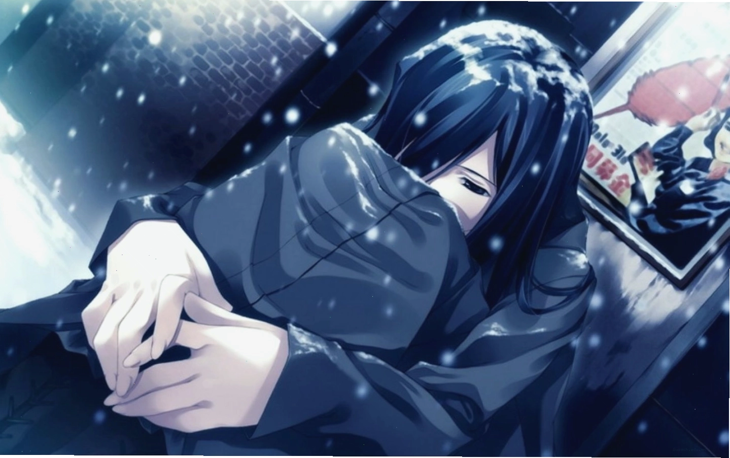 Anime nữ buồn mệt mỏi thể hiện tâm trạng chán chường