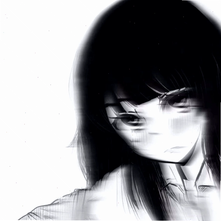 Avatar anime đen trắng thể hiện cảm xúc sâu lắng