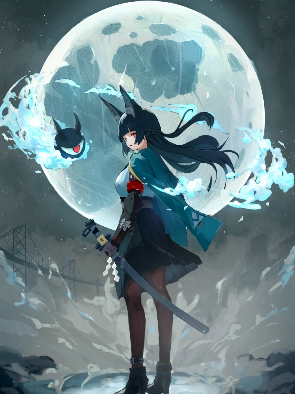 Avatar anime mặt trăng với ánh sáng lung linh