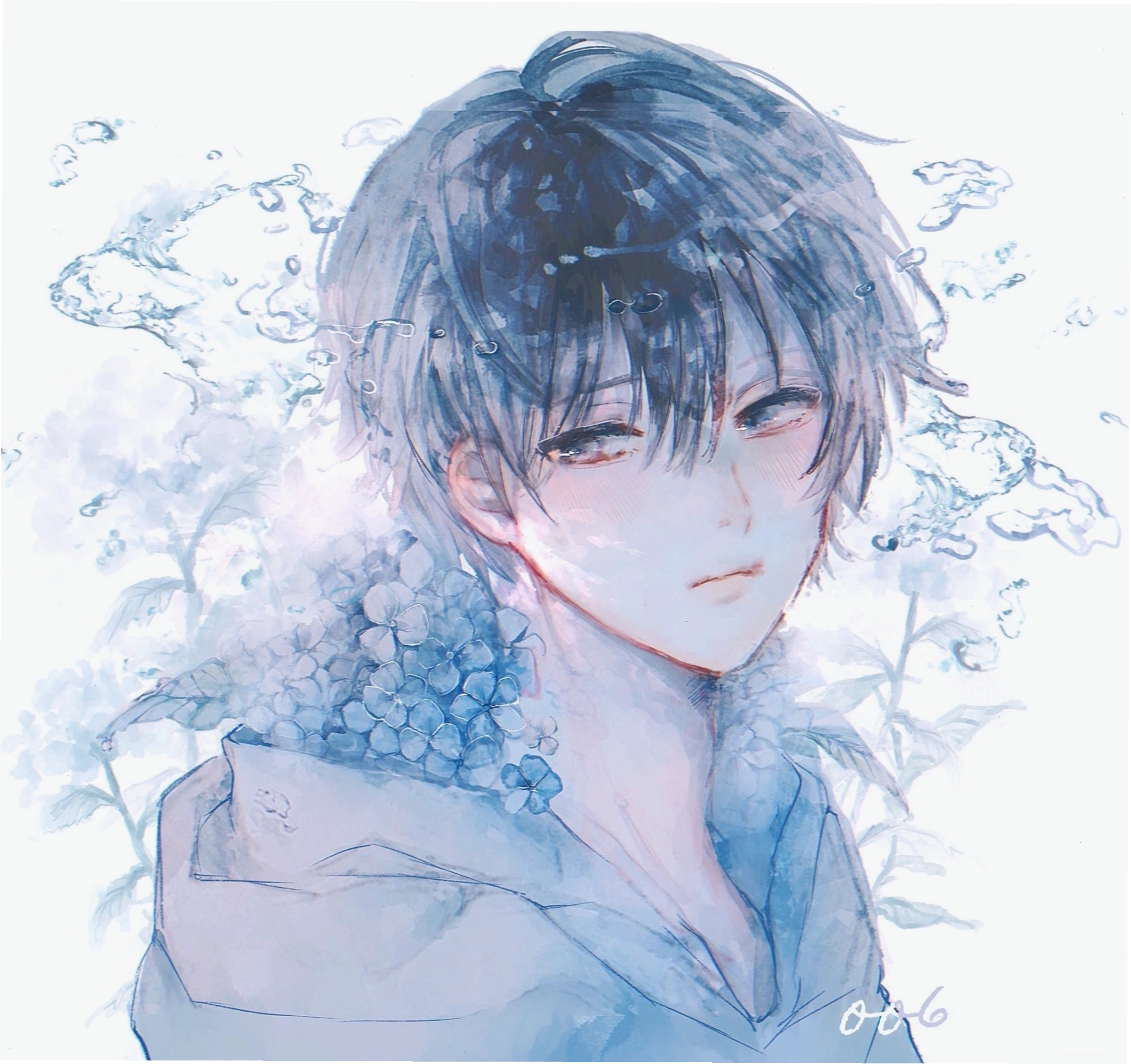 Avatar anime nam cute đang ăn kem