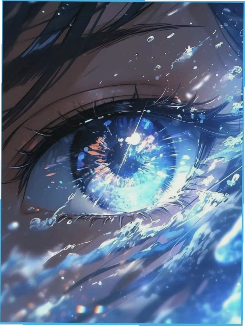 Avatar anime nữ với đôi mắt phát sáng đầy biểu cảm