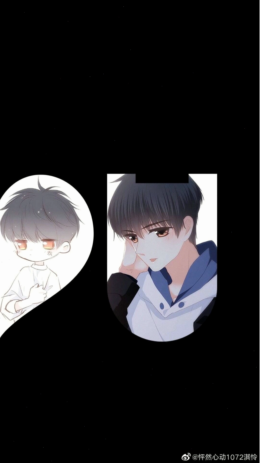Avatar cặp anime rời với biểu cảm nhân vật vui tươi