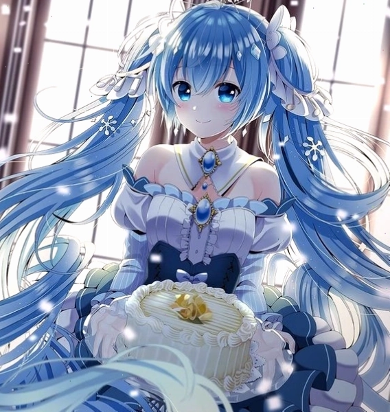 Avatar chibi nữ dễ thương với trang phục màu xanh dương
