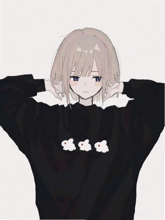 Avatar cô gái anime tóc ngắn với phong cách chibi đáng yêu