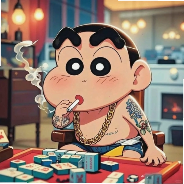 Avatar hoạt hình cô gái ngầu với mái tóc màu nổi bật