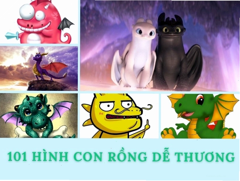 Avatar rồng chibi cute với biểu cảm ngạc nhiên đáng yêu