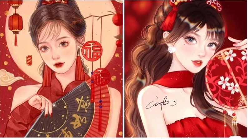 Avatar tết ngầu nữ xinh tươi rạng rỡ