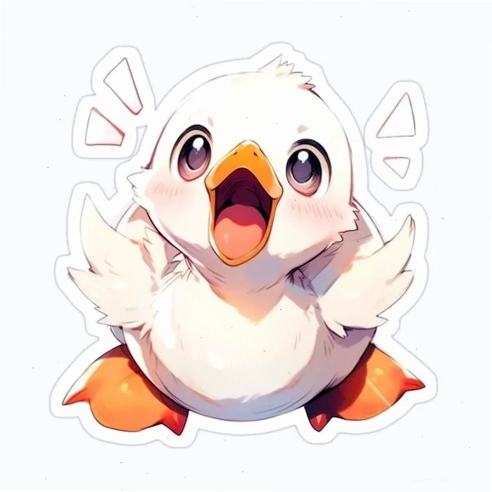 Avatar vịt chibi màu vàng với phong cách đáng yêu