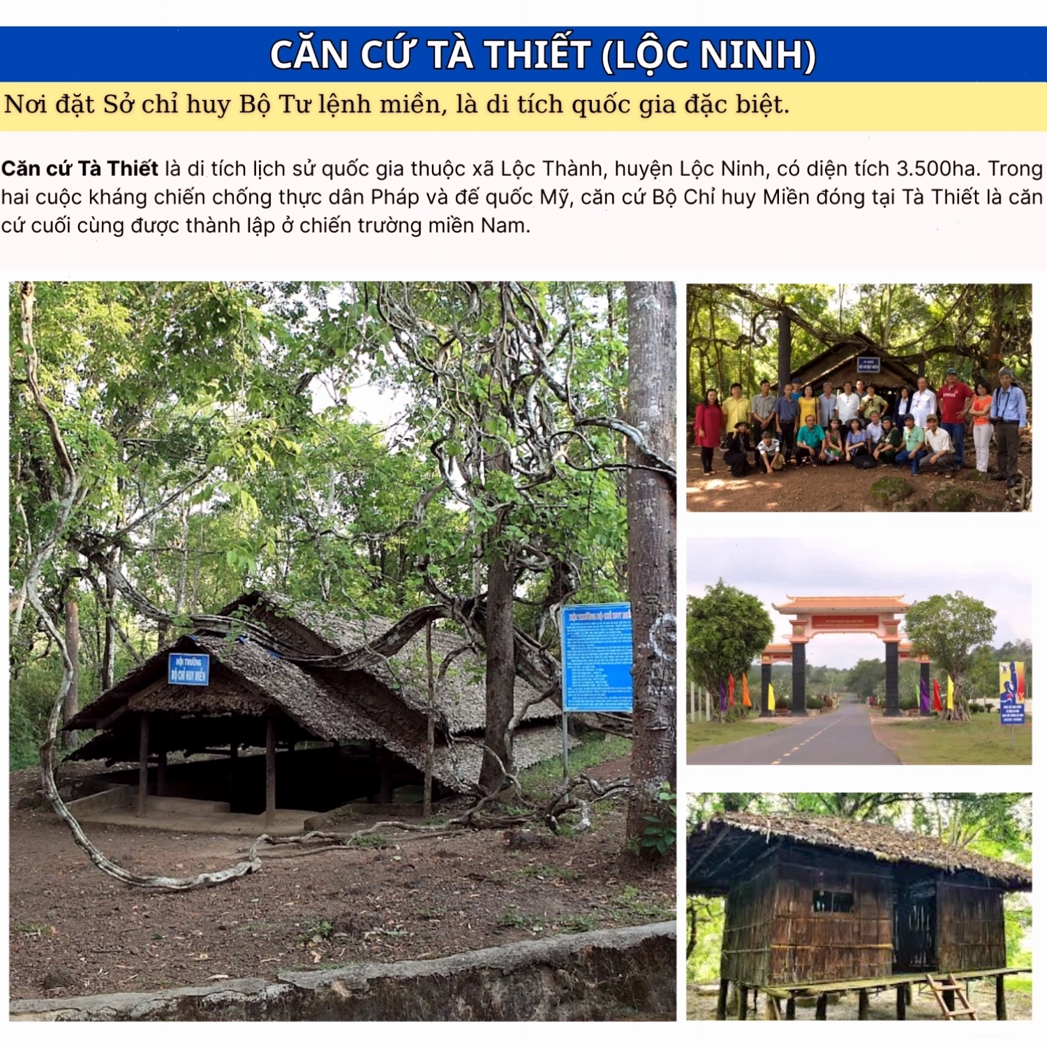 Căn cứ Tà Thiết Lộc Ninh di tích lịch sử Bình Phước quan trọng