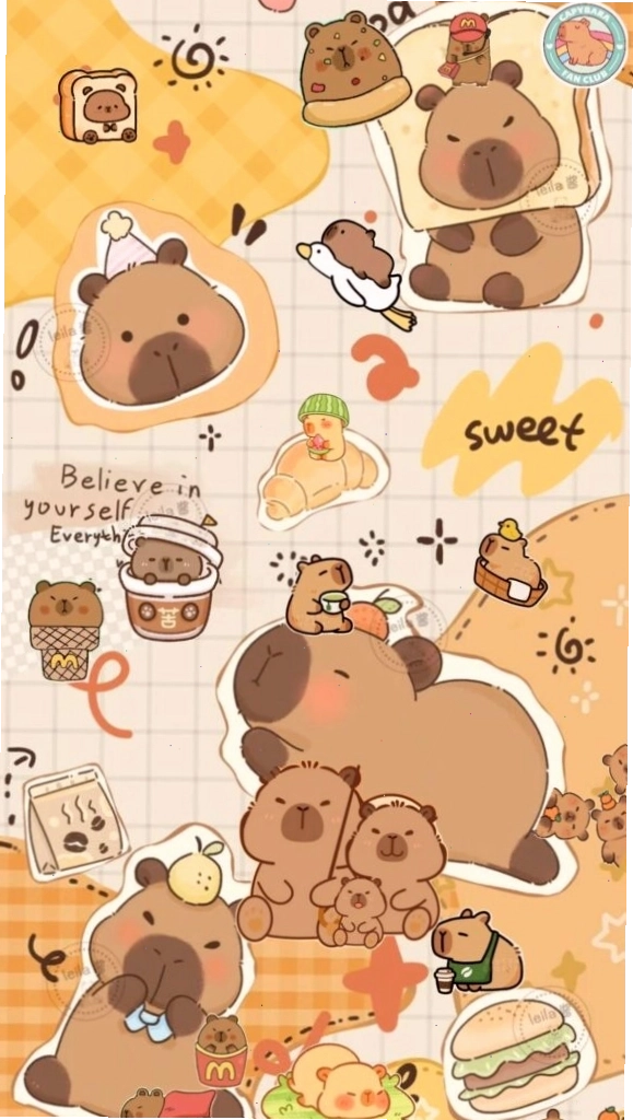 Cặp đôi capybara trong buổi sáng với biểu cảm vô tri, dễ thương
