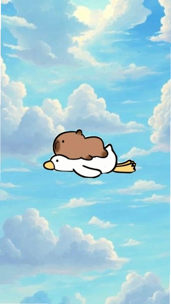 Capybara lướt mây trắng, vô tư giữa trời