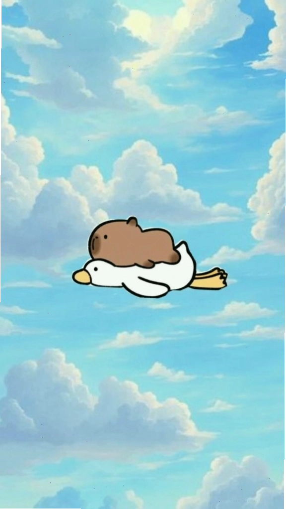 Capybara lướt mây trắng, vô tư giữa trời