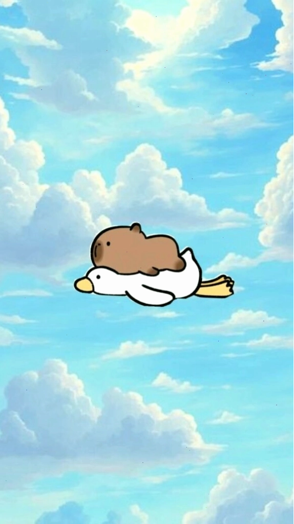 Capybara lướt mây trắng, vô tư giữa trời xanh