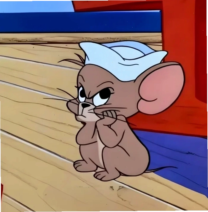 Chú chuột Jerry với biểu cảm láu lỉnh, sẵn sàng bày trò