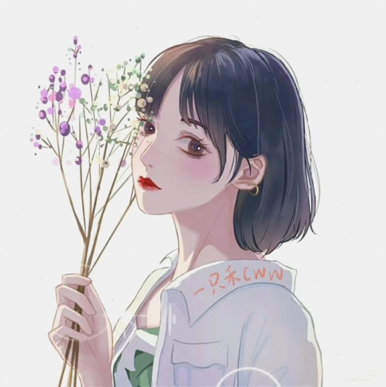 Cô gái anime cầm hoa với phong cách nghệ thuật độc đáo