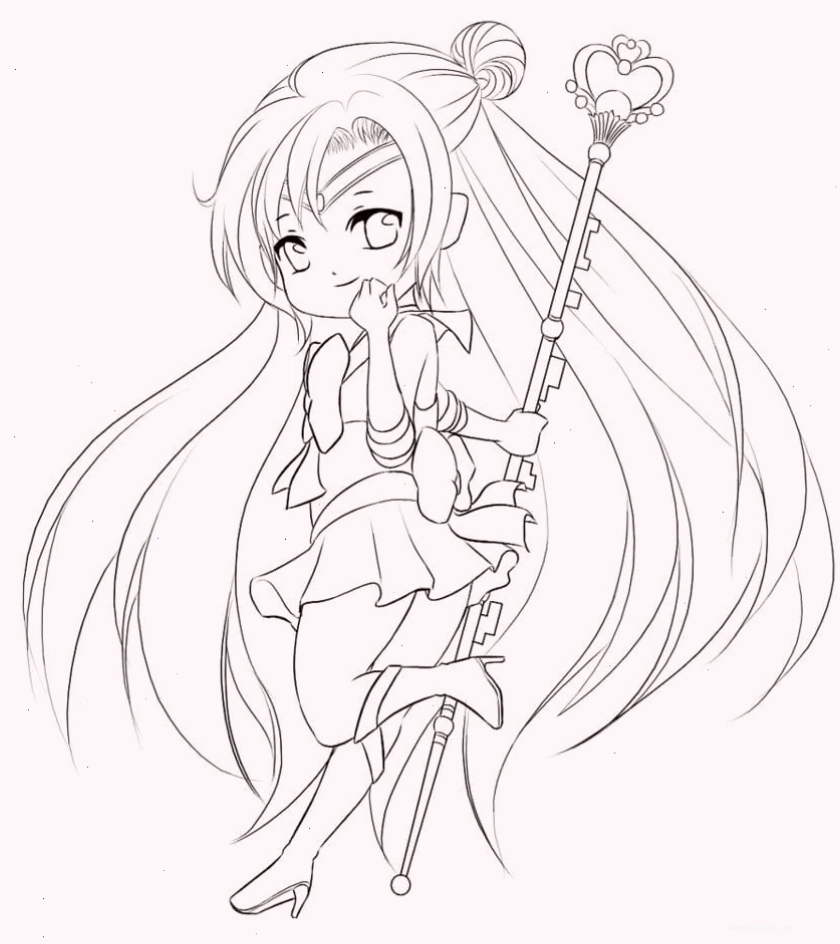 Cô gái anime Chibi dễ thương