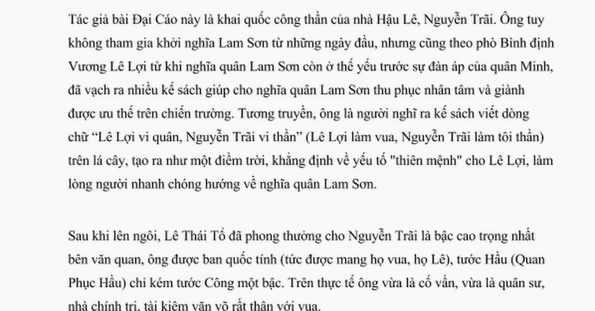Đại Cáo Bình Ngô: Tác phẩm lịch sử và văn học vang danh