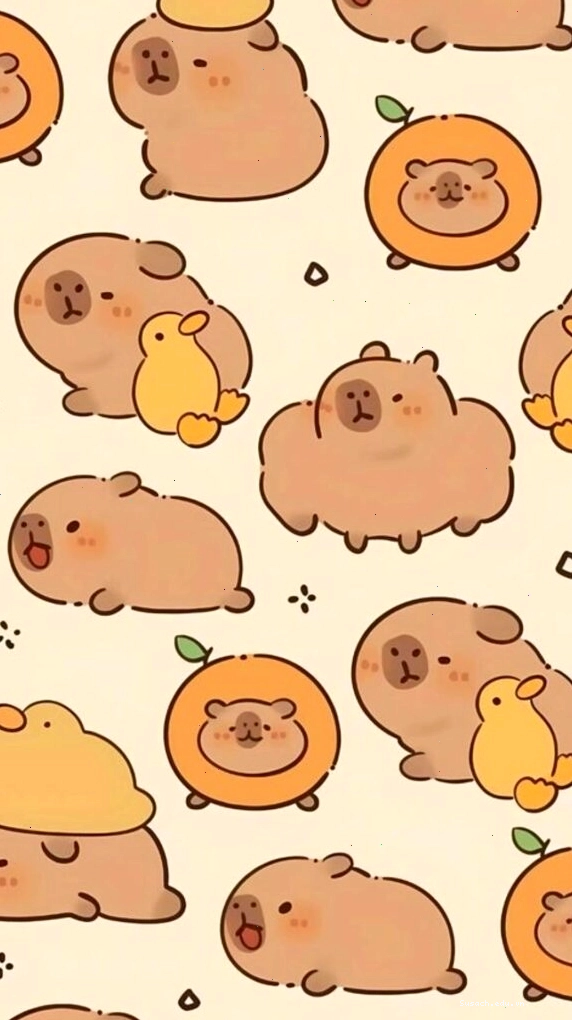 Đàn Capybara và vịt vàng