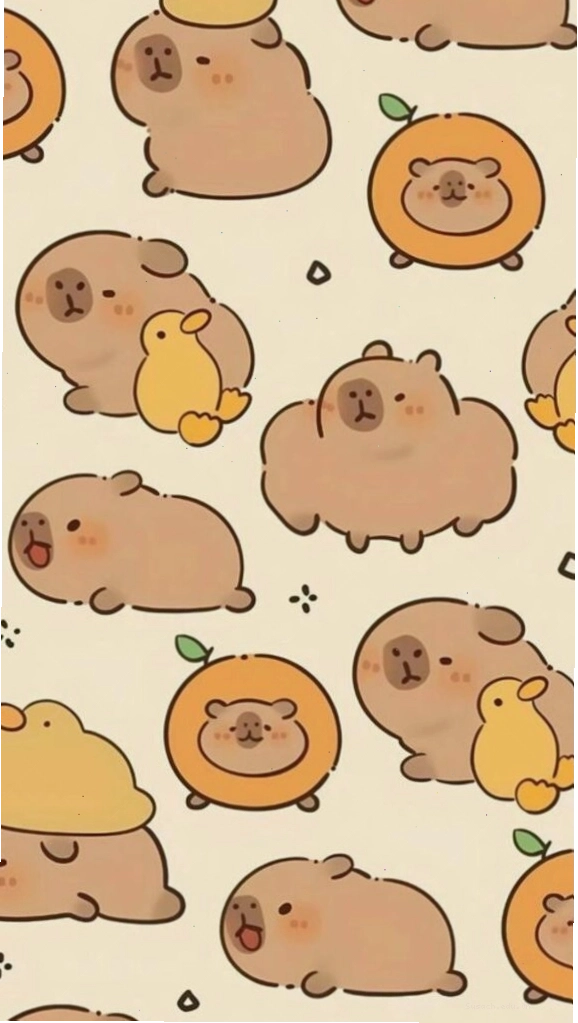 Đàn Capybara và vịt vàng đáng yêu