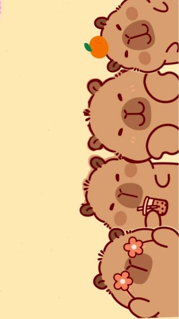 Đàn Capybara xếp hàng chờ đợi một cách vô tri
