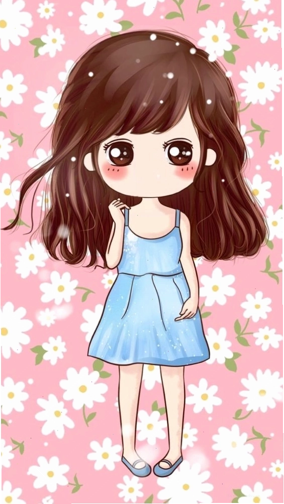 Hình ảnh avatar chibi dễ thương với phần mặt được che khéo léo