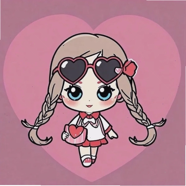 Hình ảnh chibi nữ cute đơn giản, tập trung vào khuôn mặt
