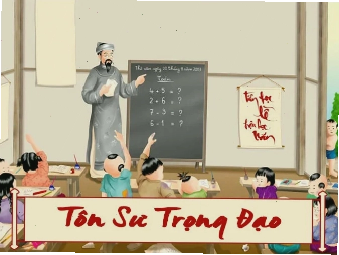 Hình ảnh người thầy đang giảng bài cho học sinh