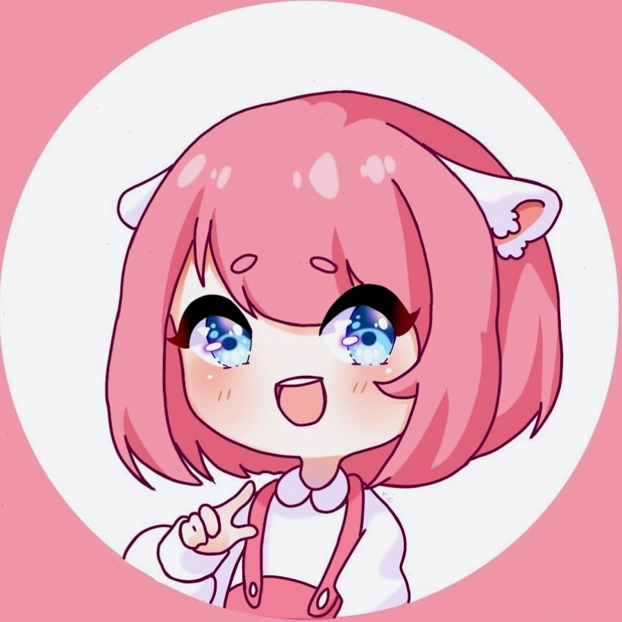 Hình ảnh nhân vật anime màu hồng với nét vẽ độc đáo