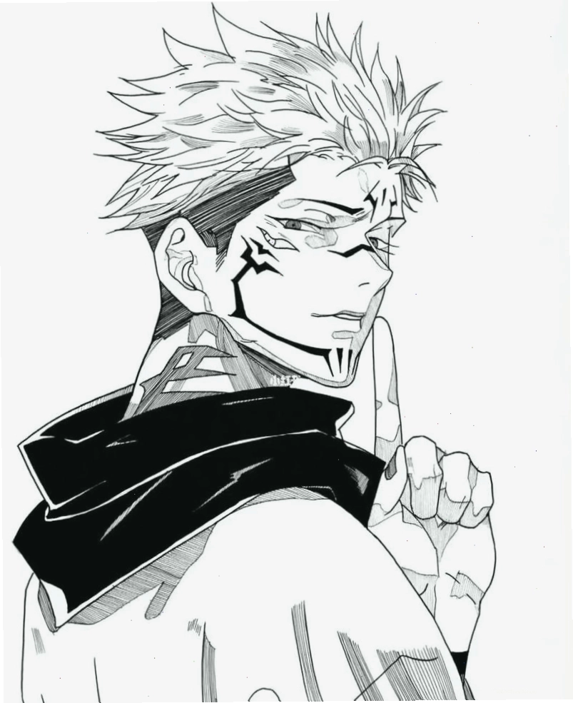 Hình ảnh Sukuna theo phong cách manga chân thực