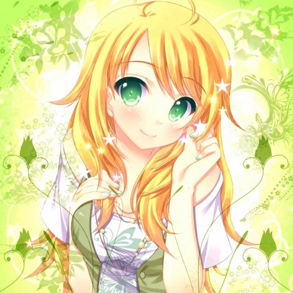 Hình anime màu vàng đáng yêu
