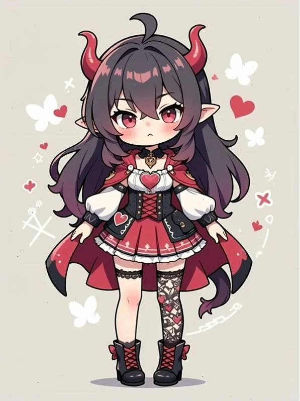 Hình nền cute chibi nữ với phụ kiện nơ tóc dễ thương