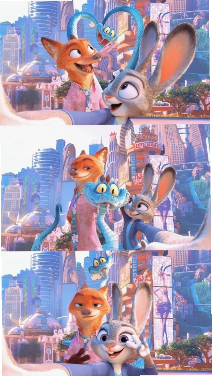 Hình nền dễ thương với avatar cáo và thỏ Zootopia