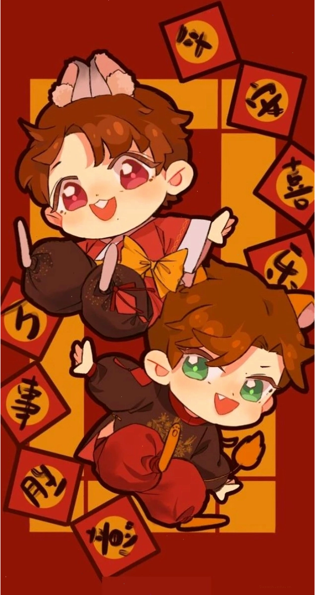 Hình nền Tết anime cute