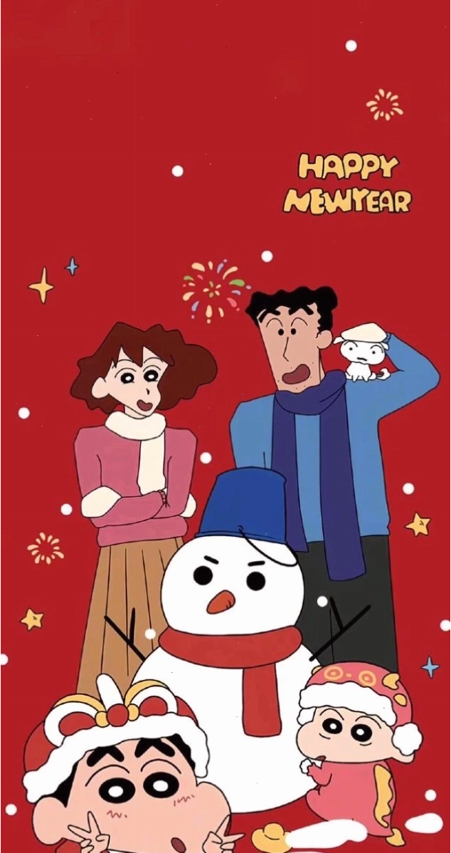 Hình nền Tết gia đình cu Shin