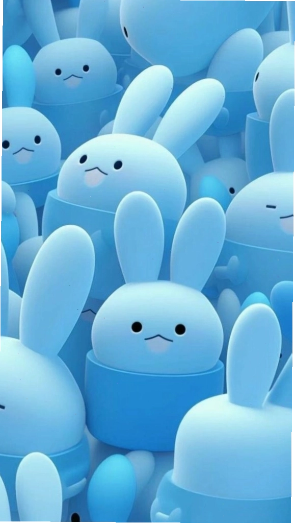 Hình nền thỏ xanh đáng yêu với phong cách cute