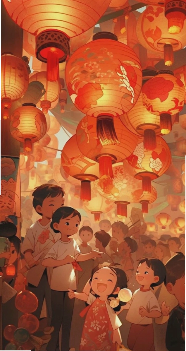 Làm mới màn hình điện thoại với hình nền Tết đèn lồng đỏ