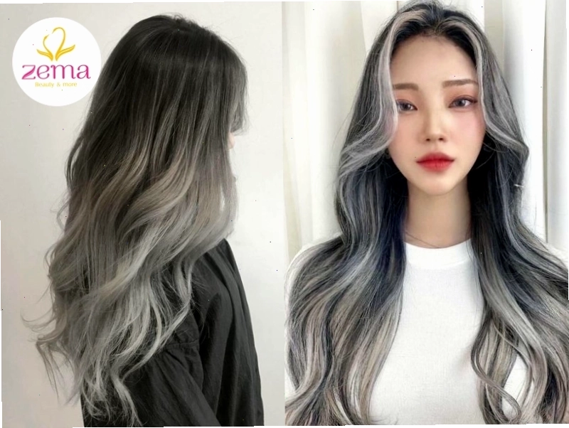 Mẫu tóc nhuộm Balayage xám khói thời thượng và sang trọng