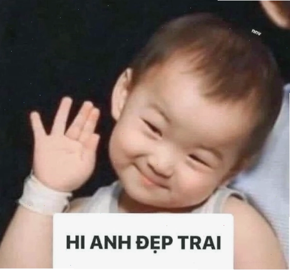 Meme chào cậu với hình ảnh nhân vật hoạt hình đáng yêu