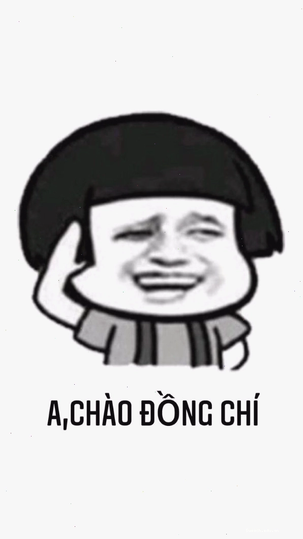 Meme chào dễ thương với tông màu tươi sáng