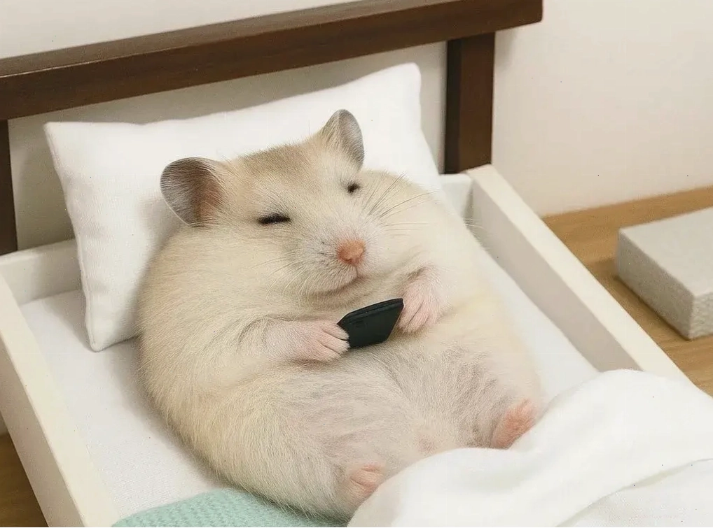 Meme chuột hamster với biểu cảm ngơ ngác đáng yêu