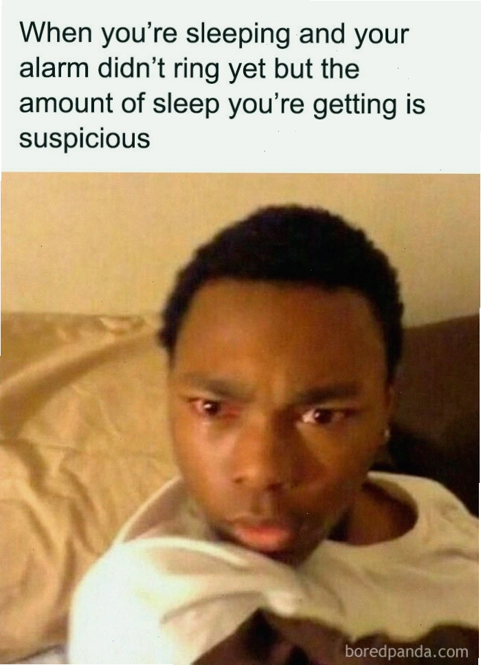 Meme diễn tả sự mệt mỏi sau một ngày dài.